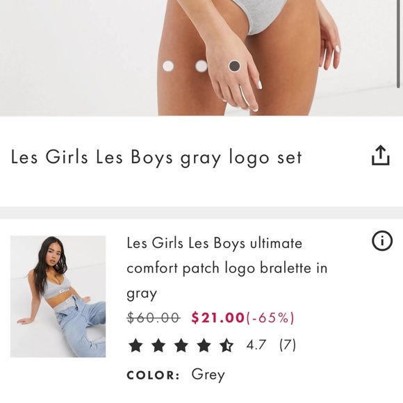 Les Girls Les Boys Gray Bralette - Picture 4 of 4